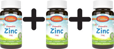 3 x Kid's Chewable Zinc, Natural Mixed Berry - 84 tablets
