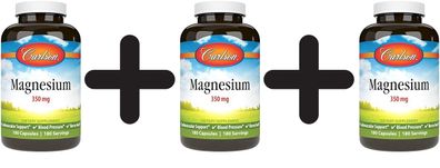 3 x Magnesium, 350mg - 180 caps