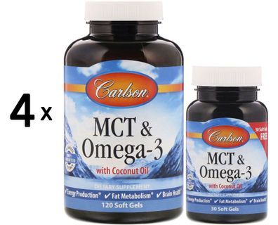 4 x MCT & Omega-3 - 120 + 30 Softgels