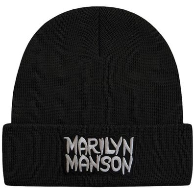 Marilyn Manson Schwarze Beanie Mütze - Hard Rock Musik Beanies Mützen Caps Hats Hüte