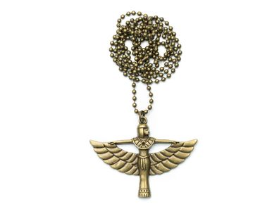 Isis Figur Kette Miniblings 60cm Anhänger Halskette Ägypten Göttin bronze