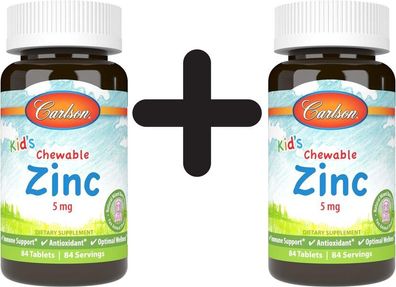 2 x Kid's Chewable Zinc, Natural Mixed Berry - 84 tablets