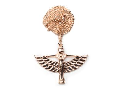 Isis Figur Kette Miniblings 60cm Anhänger Halskette Ägypten Göttin rosegold