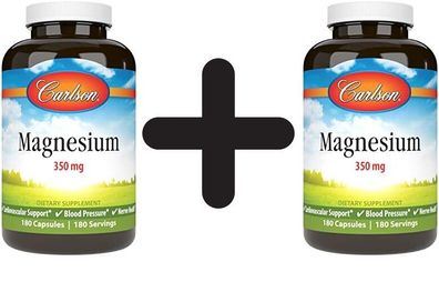 2 x Magnesium, 350mg - 180 caps