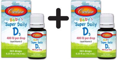 2 x Baby's Super Daily D3, 400 IU - 10 ml.