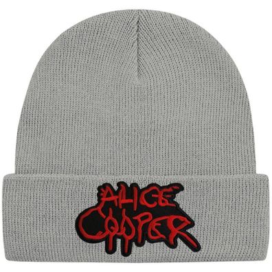 Alice Cooper Graue Beanie Mütze - Hard Rock Musik Beanies Mützen Caps Hats Hüte