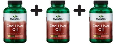 3 x Cod Liver Oil, 700mg Double-Strength - 250 softgels