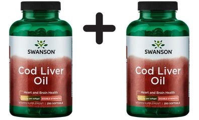 2 x Cod Liver Oil, 700mg Double-Strength - 250 softgels