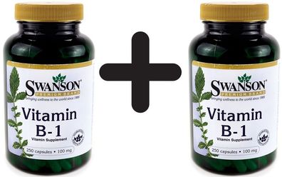 2 x Vitamin B-1 (Thiamin), 100mg - 250 caps
