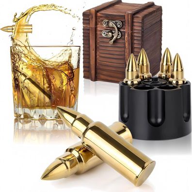 Geschenke für Männer Whiskeyset 6 Edelstahl Whisky Steine in Holzkiste