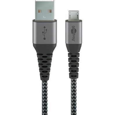 goobay Kabel micro-USB textil gy/ sr 1,0m 49282 - Goobay 49282 - (PC Zubehoer / ...