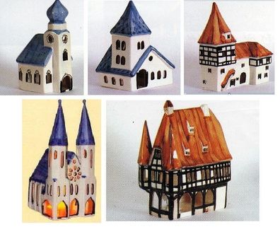 Porzellanhäuser - Original Plazza Lichthäuser Höhe 18,0 - 24,0 cm