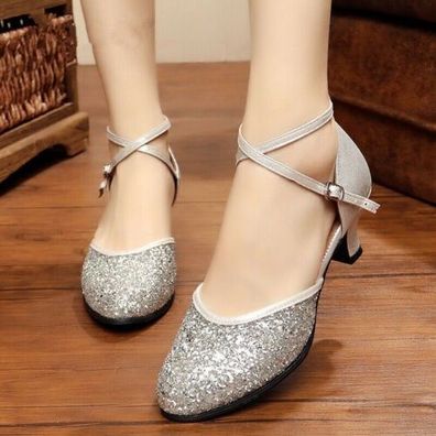 Damen Tanzschuhe Tango Latin Ballsaal Schuhe Pumps Sandalen High Heels Gift DE * *