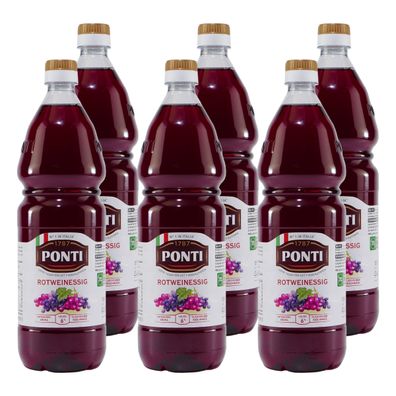 Ponti Rotwein-Essig 6% Säure (12 x 1,0L)