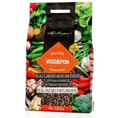 Lechuza® Zubehör Veggiepon Gemüsesubstrat aufgedüngt vegan & torffrei - 6 Liter