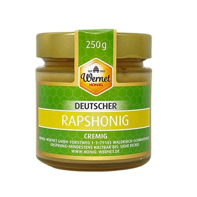 Honig Wernet Schwarzwald Deutscher Rapshonig cremig 250g Glas