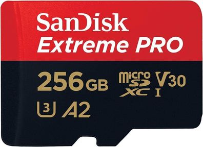 SanDisk Extreme PRO microSDXC UHS-I Speicherkarte 256 GB + Adapter & RescuePRO