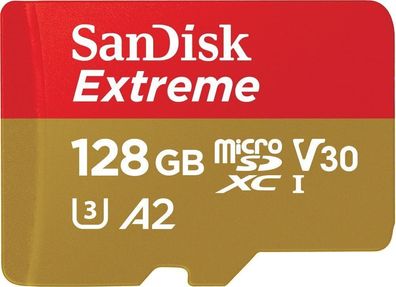 SanDisk Extreme microSDXC UHS-I Speicherkarte 128 GB (A2, C10, V30, U3, 190 MB/ s