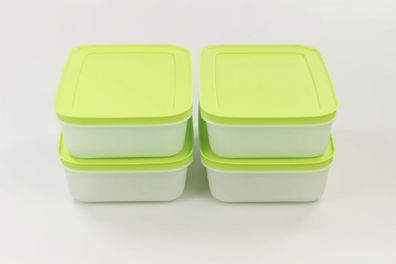 Tupperware Gefrier-Behälter 1,0 L grün-weiß flach (4) Eis-Kristall Eiskristall