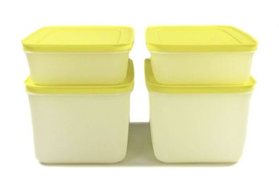Tupperware Gefrier-Behälter 2,5 L (2) + 1,0 L (2) limette Behälter Eis-Kristall
