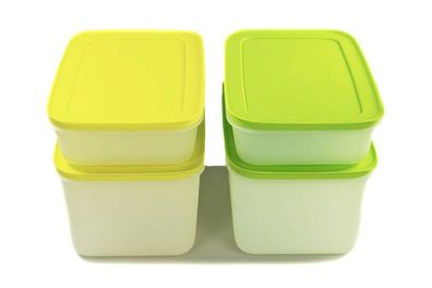 Tupperware Gefrier-Behälter 2,5 L (2) + 1,0 L (2) limette + grün Eiskristall
