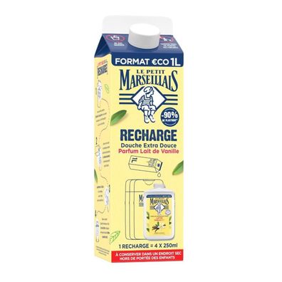 Le Petit Marseillais Flüssigseife mit Milch 1 Liter Nachfüllpack aus Frankreich