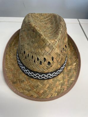 Herren Sommerhut aus Stroh mit gemustertem Hutband