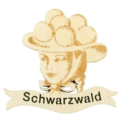 Deko Laser Magnet Schwarzwald, mit Schriftzug Schwarzwald Magnethalterung