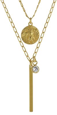 trendor Schmuck Halskette für Damen 925 Silber Goldplattiert Zirkonias 08997