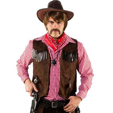 Cowboy Weste Wildlederimitat - Größe: 48/50