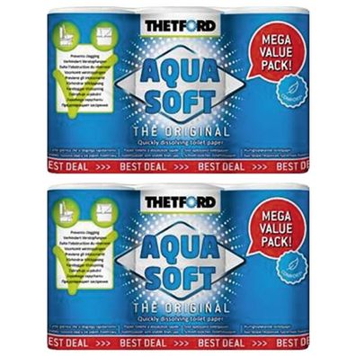 2 x Thetford Toilettenpapier Aqua Soft Campingtoilettenpapier Sondergr??e 6 Rollen