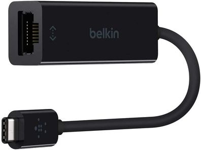 Belkin USB C auf Gigabit Ethernet Adapter 14 cm Stecker schwarz