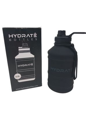 Hydrate Trinkflasche, 2,2 L, Kunststoff, BPA-frei, Matt Black Flasche Outdoor