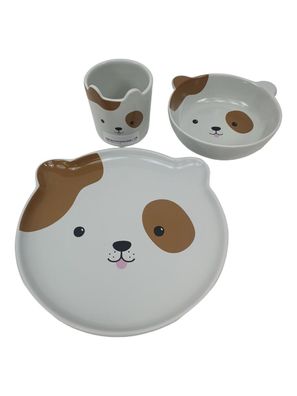 H&M Hunde Geschirr Set Porzellan Teller Schale & Becher Kindergeschirr