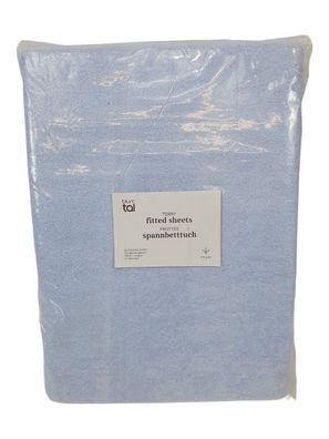 Blumtal® Frottee Spannbettlaken 180x200 cm Hell Blau Spannbetttuch bis zu 27cm H