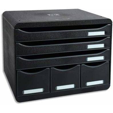Exacompta Schubladenbox STORE-BOX schwarz DIN A4+ quer mit 6 Schubladen
