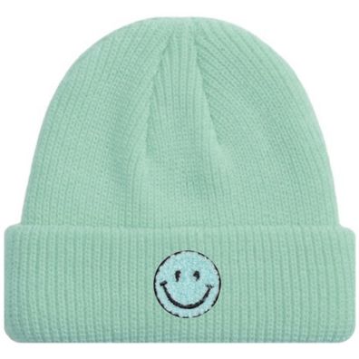 Meeresgrüne SMILEY Kurze Mütze Trendige-Pastellfarben - Mützen Beanies Hüte Caps Hats
