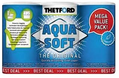 Thetford Toilettenpapier Aqua Soft Campingtoilettenpapier Sondergr??e 6 Rollen