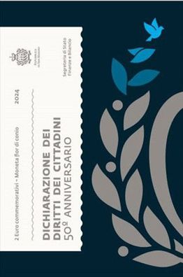 Original 2 euro 2024 San Marino Bürgerrechte im Folder - VVK
