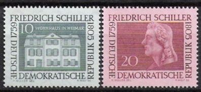 DDR Nr.733/34 * * Friedrich Schiller 1959, postfrisch