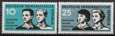 DDR Nr.669/70 * * Menschenrechte 1958, postfrisch