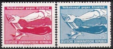 DDR Nr.655/56 * * Kampf gegen Atomtod 1958, postfrisch