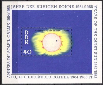 DDR Block Nr.21 * * Jahr der ruhigen Sonne 1964, postfrisch