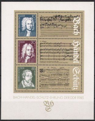 DDR Block Nr.81 * * Komponisten 1985, postfrisch