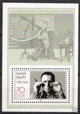 DDR Block Nr.91 * * Bertolt Brecht 1988, postfrisch