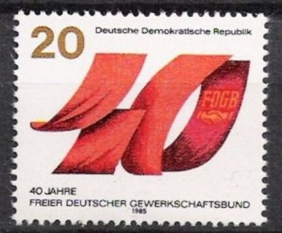DDR Nr.2951 * * 40 Jahre FDGB 1985, postfrisch