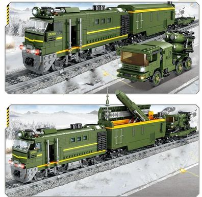 Elektrischer Militärzug aus der "Rail Train Serie" von Kazi, KY98252, 1174 Teile