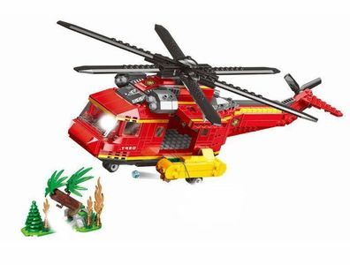 Spielset "Hubschraubereinsatz im Wald", 761 Teile, Fire Fighting-Serie, XB-14004