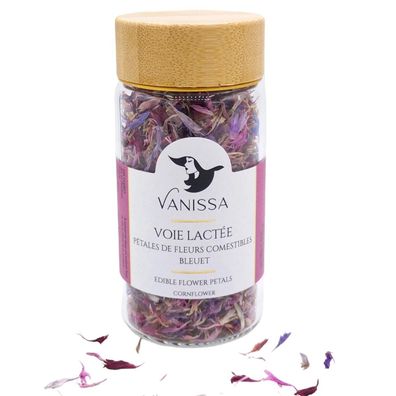 Vanissa Milky Way - Essbare Blütenblätter Mischung aus Kornblumen im Glas