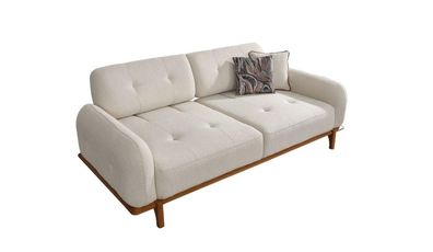 Dreisitzer Couch Beige Sofa 3 Sitzer Polstersofa Stoffsofa Moderne